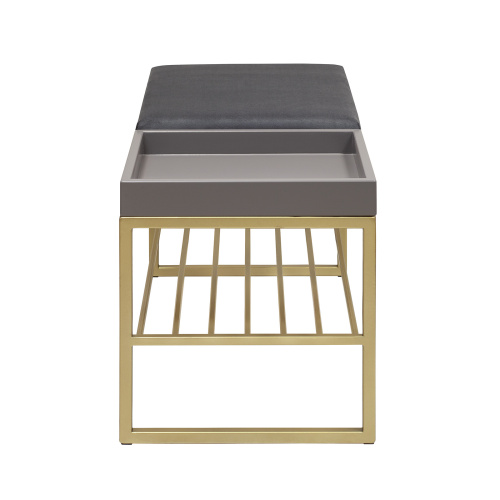 Банкетка RUBY BOX, золотая, Mouse Grey, GreyBox, 85*40*45 фото 3