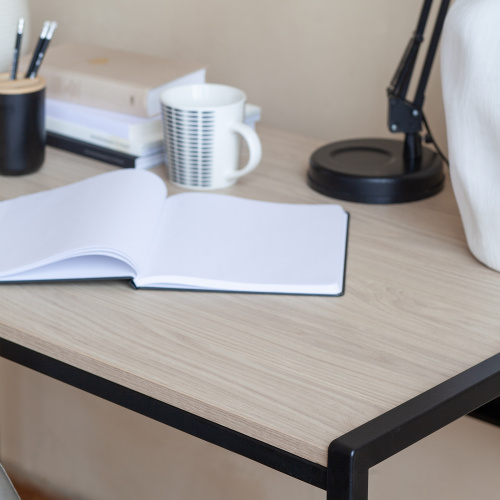 Стол письменный Rimini, черный, ЛДСП Дуб Натуральный, 120*65*75 фото 4