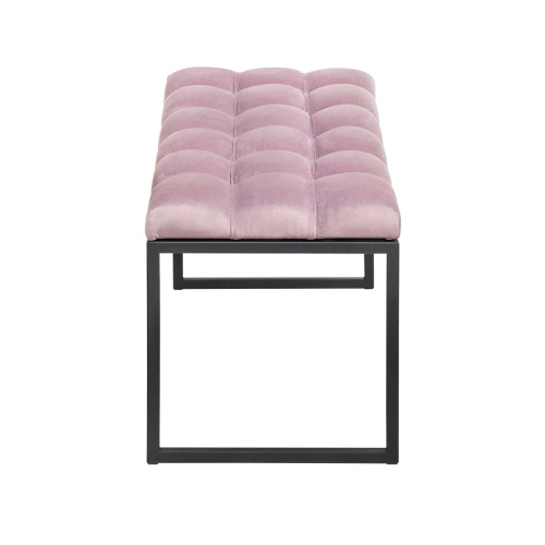 Банкетка ALBA MINI, черный, Dusty Pink, каретная стяжка, 85*40*45 фото 3