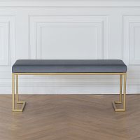 Банкетка OMEGA, золотая, Light Blue, 110*40*45