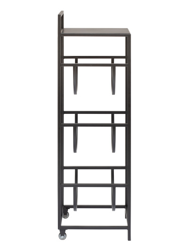 Подставка для 3 бутылок со столиком и с колесами, черная фото 8