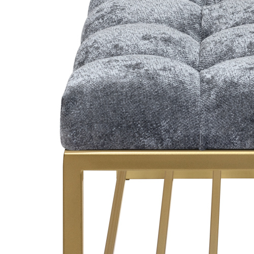 Банкетка RUBY, золотая, Steel Grey, каретная стяжка, 110*40*45 фото 10