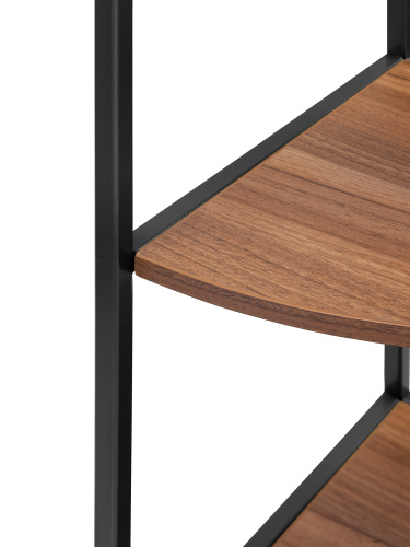 Стеллаж ALLEN, черный, ЛДСП Орех, 33*33*145 фото 5