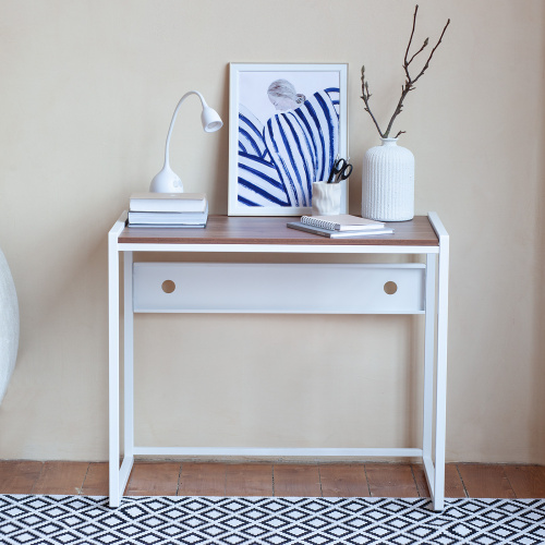 Стол письменный AGORA, 90*50*76,5, белый, ЛДСП Орех фото 4