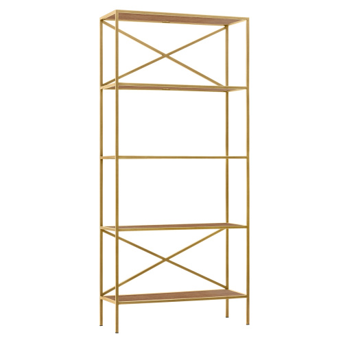 Стеллаж KARIN-800, золотой, ЛДСП Робиния, 80*30*175 фото 7