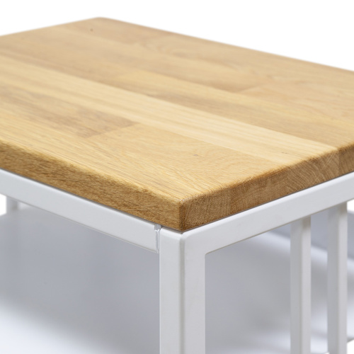 Дровница CAPRI MINI с полкой, белая, столешница дерево, 40*30*120 фото 12