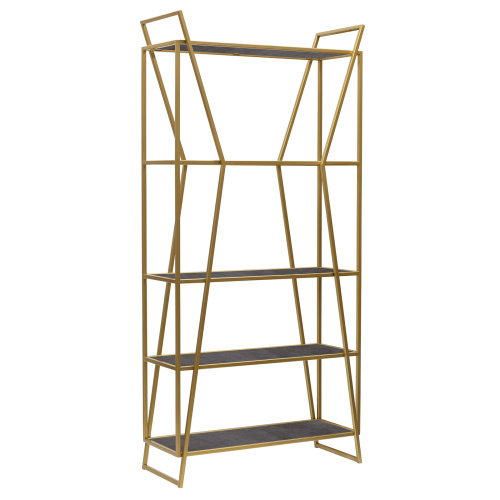 Стеллаж OSLO MINI, золотой, керамика Antracite, 80*33*171 фото 10