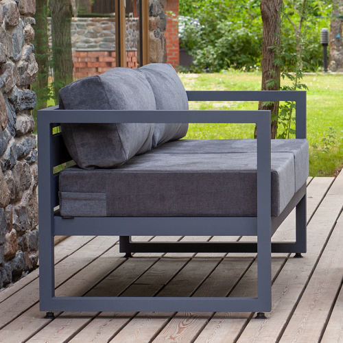 Диван уличный CAPRI, алюминий цвет серый, темно-серый велюр фото 3