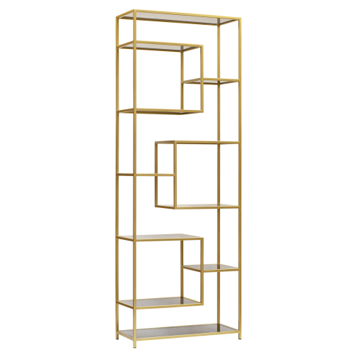 Стеллаж OLIVIA, золотой, полки стекло, 70*30*195,3 фото 7