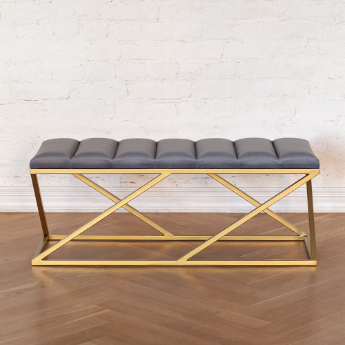 Банкетка ZUMA, золотая, Light Blue, Bulon, 110*40*43,5