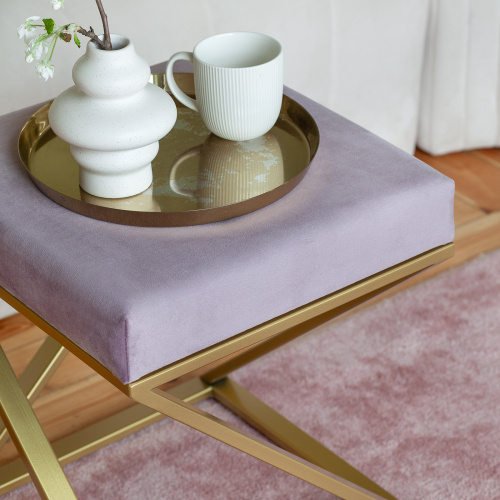 Пуф Chelsea, золотой, Dusty Pink, 40*40*45 фото 4