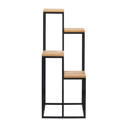 Столик подставка для цветов TORI, под 4 кашпо, черный, столешницы дуб фото 2