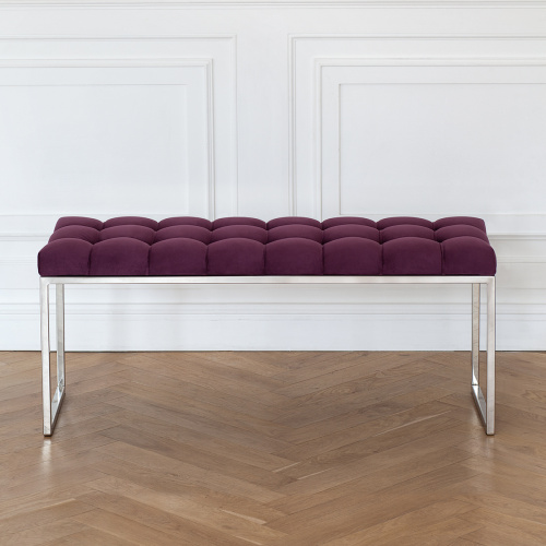 Банкетка ALBA, н/ж сталь, Marsala, каретная стяжка, 110*40*45