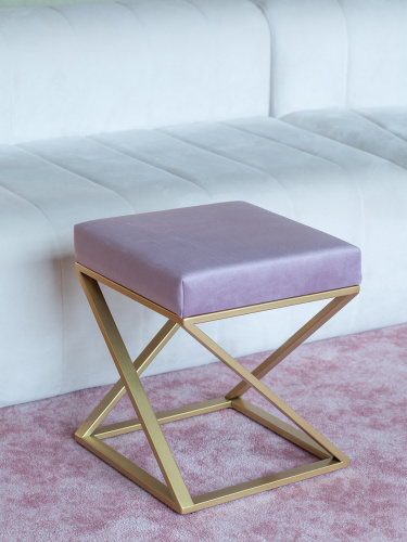 Пуф Chelsea, золотой, Dusty Pink, 40*40*45