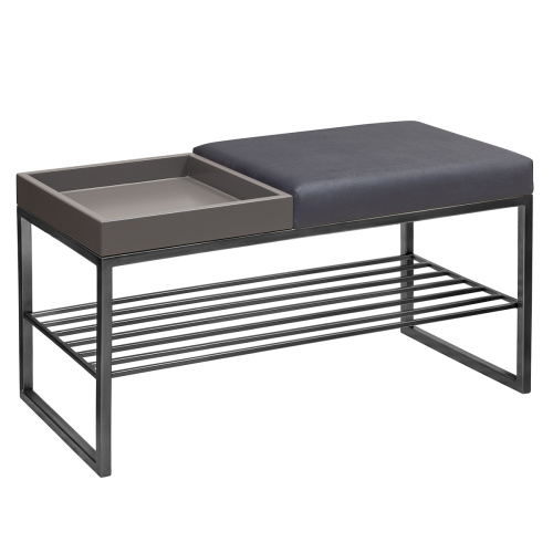 Банкетка RUBY BOX, черная, Light Blue, GreyBox, 85*40*45 фото 3