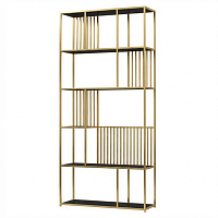 Стеллаж SOHO, золотой, ЛДСП Черный Лес