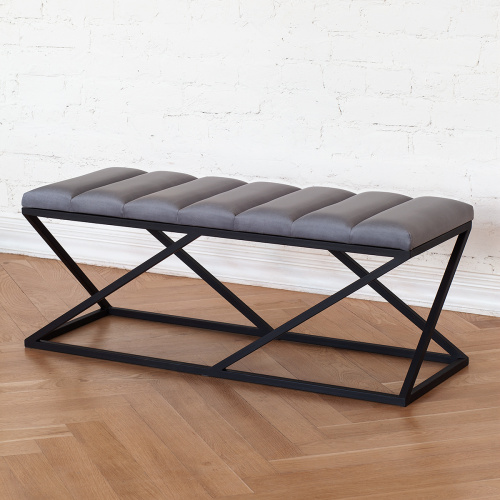 Банкетка ZUMA, черная, Light Blue, Bulon, 110*40*43,5 фото 2