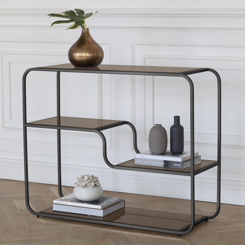 Консоль SIENA, черная, бронзовое стекло, 100*35*81