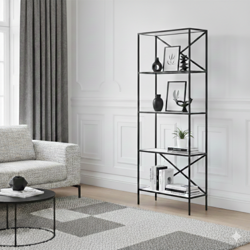 Стеллаж KARIN, черный, ЛДСП Белый фото 5