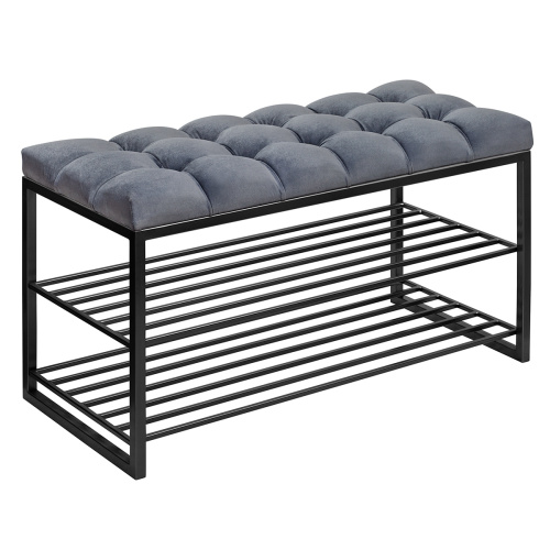 Обувница GARDA, черная, Mouse Grey, каретная стяжка, 85*40*52 фото 5