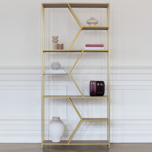 Стеллаж MALTA, золотой, ЛДСП Робиния фото 4