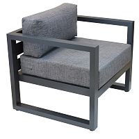 Кресло уличное CAPRI, алюминий цвет серый, серая рогожка