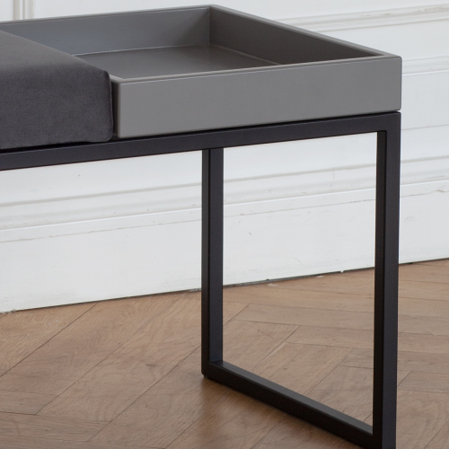 Банкетка ALBA BOX, черная, Light Blue, GreyBox, 85*40*45 фото 3