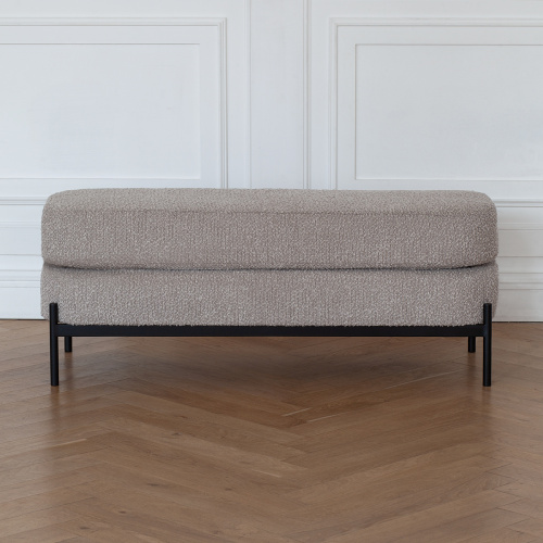 Банкетка MODENA, черная, BUKLE Grey, 110*40*43 фото 2