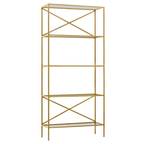 Стеллаж KARIN-800, золотой, прозрачное стекло