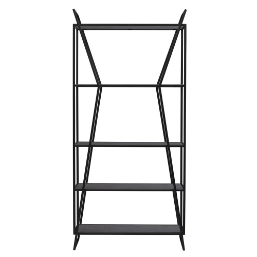 Стеллаж OSLO MINI, черный, ЛДСП Бетон темный, 80*33*171 фото 9