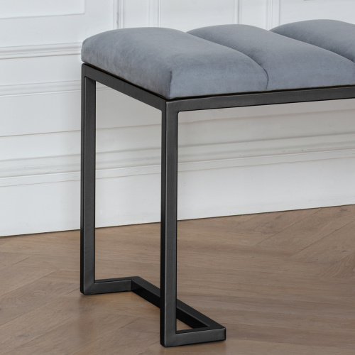 Банкетка OMEGA, черная, Light Blue, Bulon, 110*40*43,5 фото 3