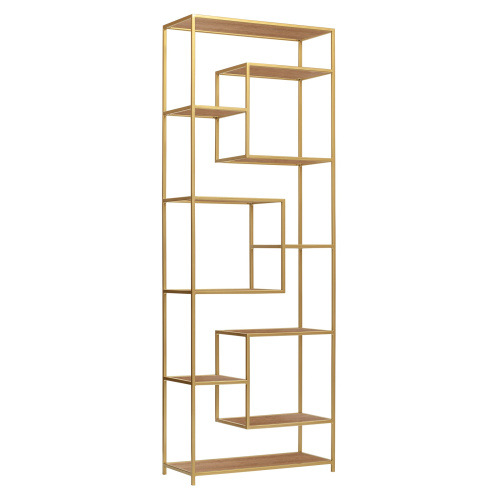 Стеллаж OLIVIA, золотой, ЛДСП Робиния, 70*30*195,3