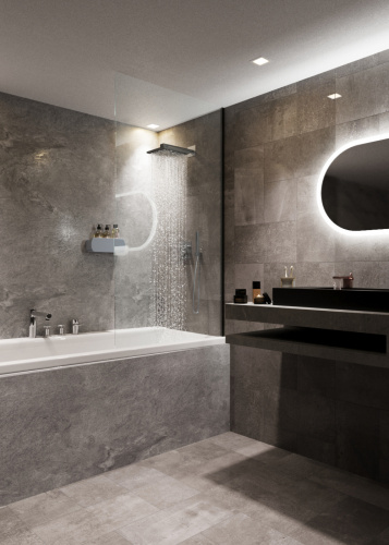 Полка для ванной комнаты OMEGA, 30 см, нерж. сталь, серая фото 2