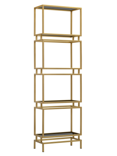 Стеллаж BRICK, золотой, тонированное стекло, 60*30*196 фото 4