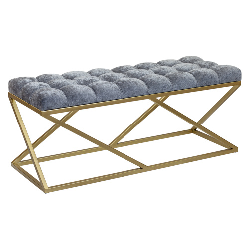 Банкетка ZUMA, золотая, Steel Grey, каретная стяжка, 110*40*45 фото 2