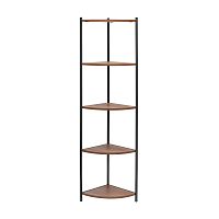 Стеллаж ALLEN, черный, ЛДСП Орех