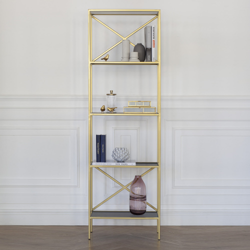 Стеллаж KARIN, золотой, стекло фото 7