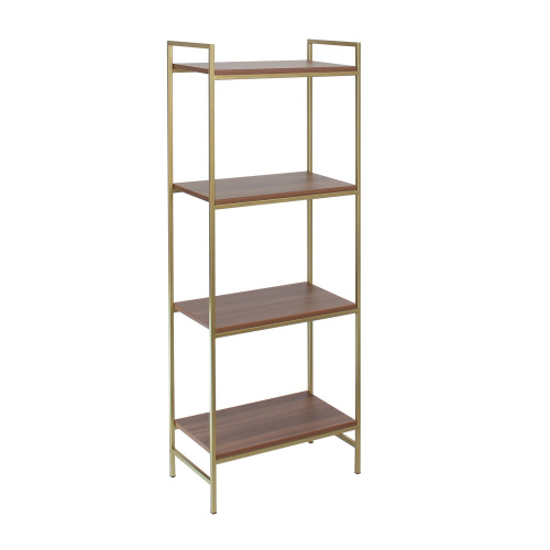 Стеллаж ALTO, золотой, ЛДСП Орех, 55*30*145