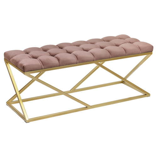 Банкетка ZUMA, золотая, Mocco, каретная стяжка, 110*40*45 фото 2