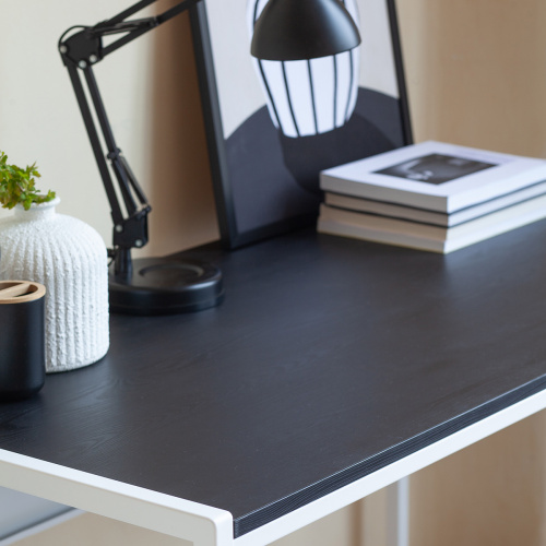 Стол письменный Rimini, белый, ЛДСП Черный, 120*65*75 фото 5