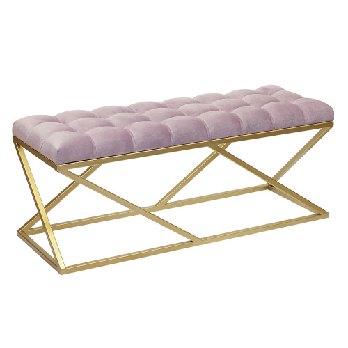 Банкетка ZUMA, золотая, Dusty Pink, каретная стяжка, 110*40*45 фото 4