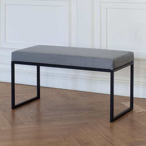 Банкетка ALBA MINI, черный, Light Blue, 85*40*45 фото 2