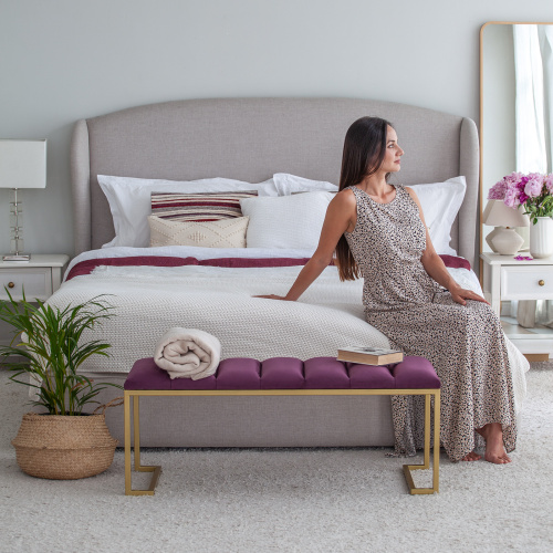 Банкетка OMEGA, золотая, Marsala, Bulon, 110*40*43,5 фото 3