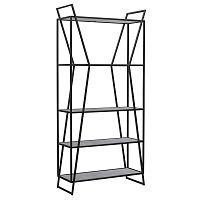 Стеллаж OSLO MINI, черный, ЛДСП Бетон светлый