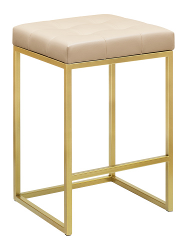 Стул полубарный SOHO, золотой, экокожа Light Beige