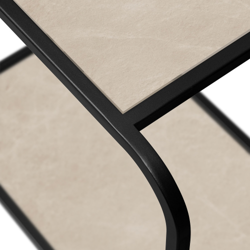 Стеллаж SIENA, черный, керамика Ivory, 80*30*173 фото 4