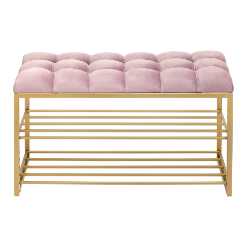 Обувница GARDA, золотой, Dusty Pink, каретная стяжка, 85*40*52 фото 6