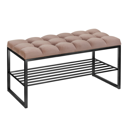 Банкетка RUBY MINI, черная, Mocco, каретная стяжка, 85*40*45 фото 2