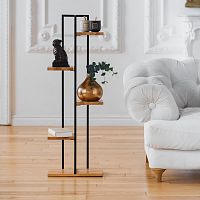 Стеллаж-подставка для цветов Loft 6, черный, 395*215*1160