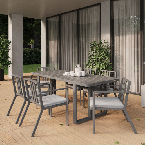 Стол уличный обеденный AMALFI, каркас алюминий LAVA, 198*87*77 фото 4